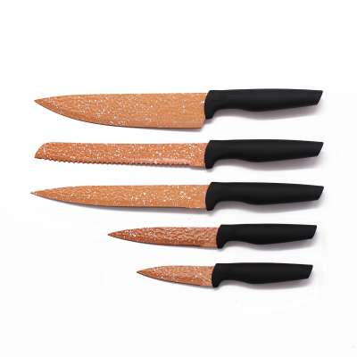 High Quality Snowflake Plating Sofe Handle Stainless Steel Knife Set