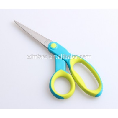 Double colors stainless steel household scissors with rubber large handle