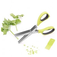 multi-used kitchen scissors stainless steel kitchen 5 blade herb scissors