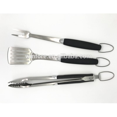 New design 3 pcs BBQ tools set stainless steel BBQ tools